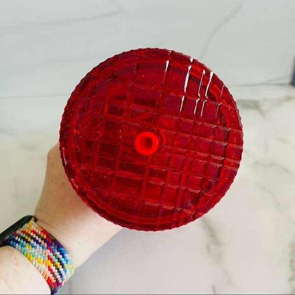 Starbucks Holiday 2021 Ruby Red Jeweled Cold Cup Tumbler- 24 oz - Picture 4 of 6